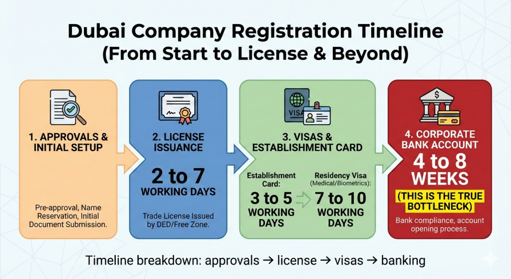 Dubai Company Registration Timeline (From Start to License)