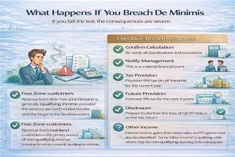 What happens if you breach de minimis