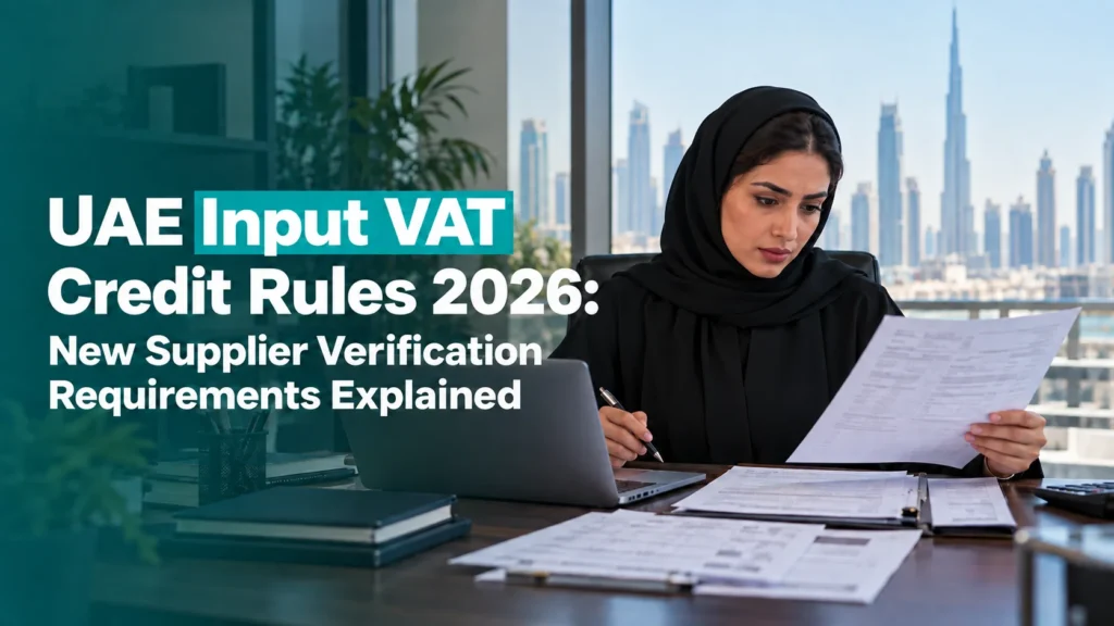 UAE Input VAT Credit Rules 2026 New Supplier Verification Requirements Explained