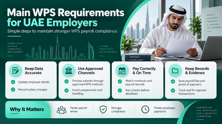 WPS Wage Protection System UAE – How It Works & Employer Compliance Guide What Are the Main WPS Requirements for UAE Employers Today