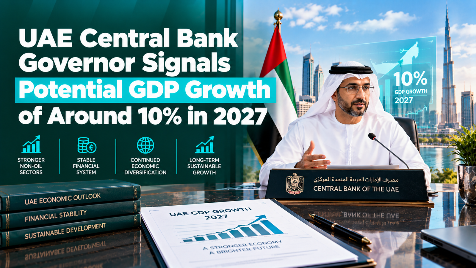 UAE Central Bank Governor Signals Potential GDP Growth of Around 10% in 2027 